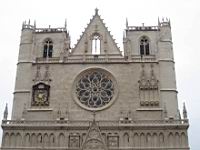 Lyon, Cathedrale St-Jean apres renovation, Facade (2)